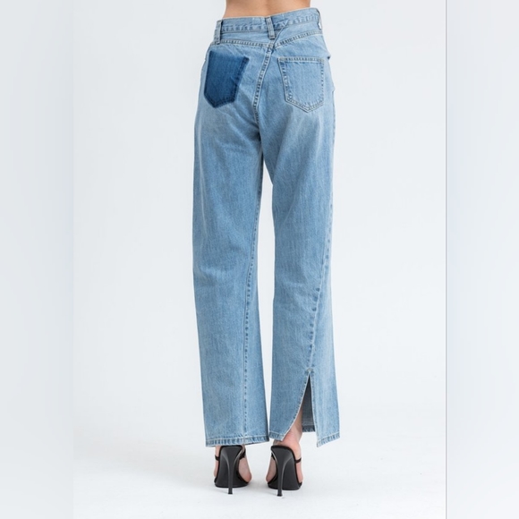 Ann Andelman Lizard Patch Denim Jeans - Picture 4 of 7